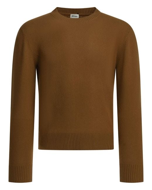 Altum Brown Cashmere Crew-Neck Sweater for men