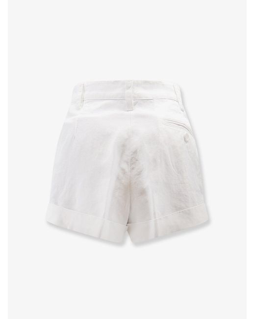 Aspesi White Shorts Cotton-Linen