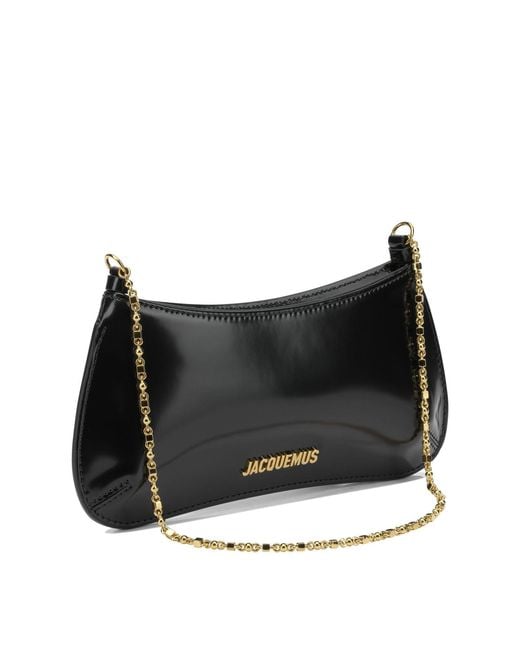 Jacquemus Black Le Petit Bisou Chaine Small Calf Leather Shoulder Bag