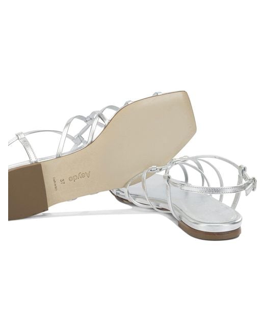 Aeyde White "Anisa" Low Sandals