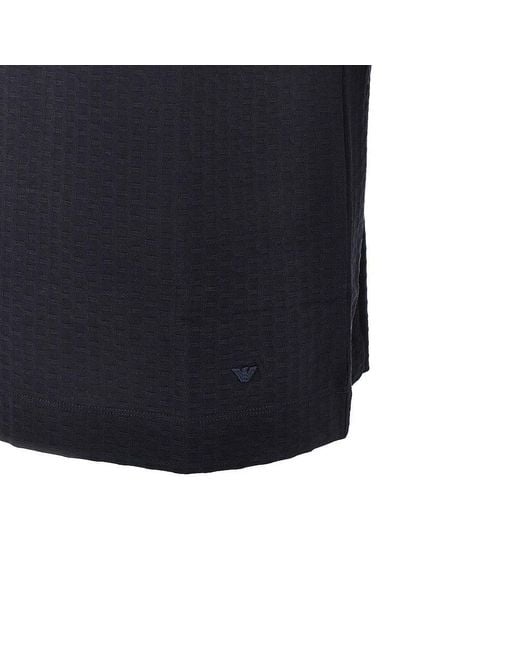 Emporio Armani Black Diamond Motif Jacquard Cotton T-Shirt for men