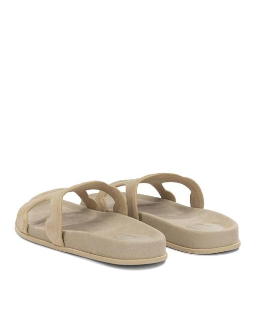 Céline White Triomphe Sandals