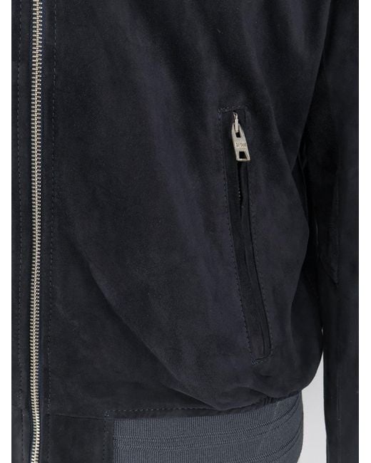 DFOUR® Blue Suede Jacket for men