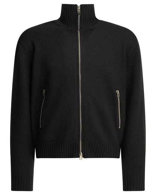 Tom Ford Black Wool Sweater With Zipper for men