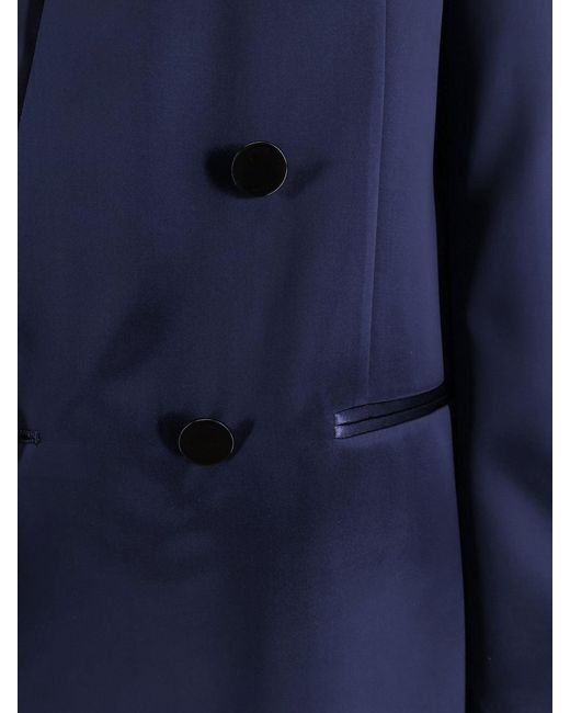 Alberta Ferretti Blue Satin Blazer