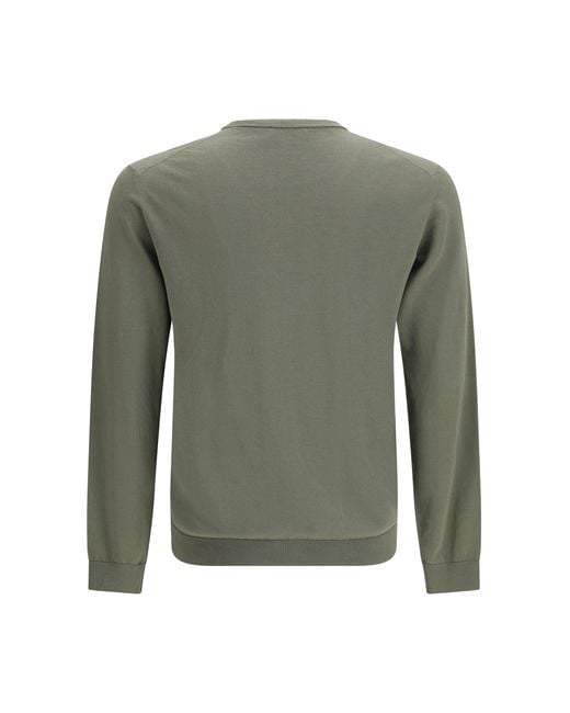 Roberto Collina Green Cotton Crew-Neck Sweater for men
