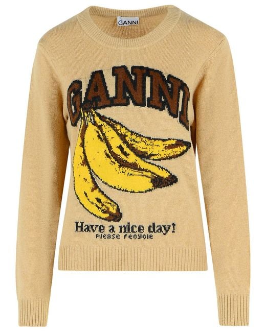 Ganni Metallic Wool Blend Sweater