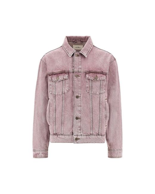 Les Deux Pink 'Rally' Denim Jacket for men