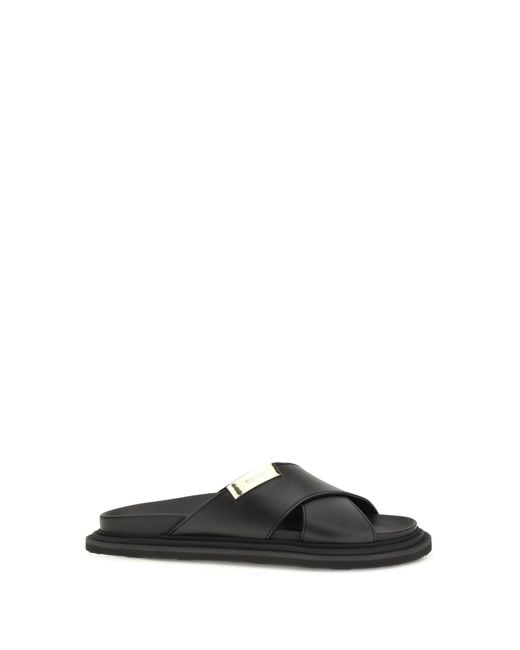 Women's Black Leather Sandals