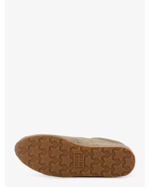 Miu Miu Natural Suede Plume Sneakers
