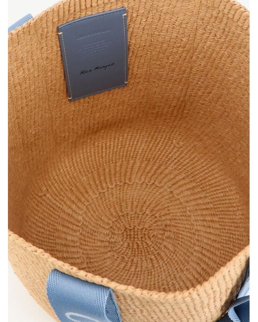 Chloé Blue Woody Raffia Shoulder Bag