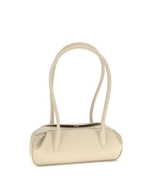 Yuzefi White Mini Oyster Shoulder Bag