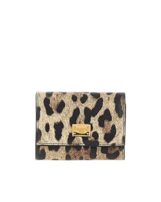 Dolce & Gabbana Metallic Dolce&Gabbana Leopard-Print Leather Wallet
