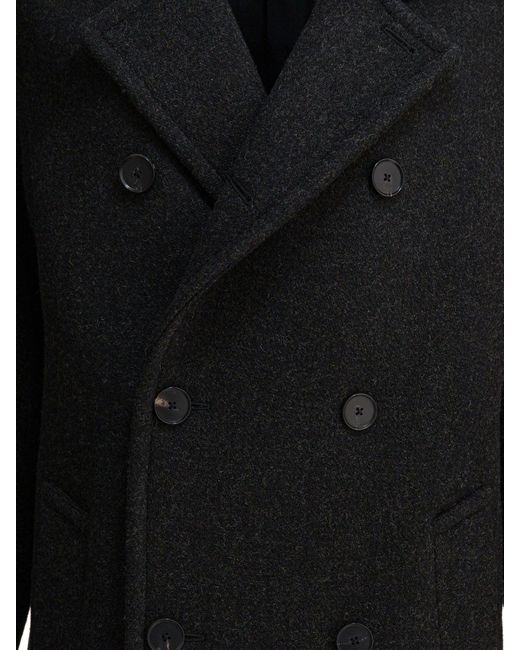 Auralee Black Long Wool Coat Jackets And Coats for men