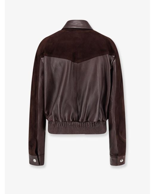 Versace Brown Leather And Suede Jacket