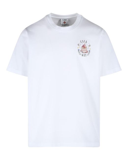 Casablanca White 'Casaway' Cotton T-Shirt for men