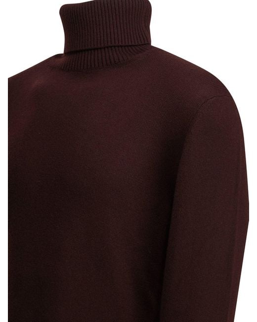 Altum Brown Cashmere Turtleneck Sweater Bordeaux