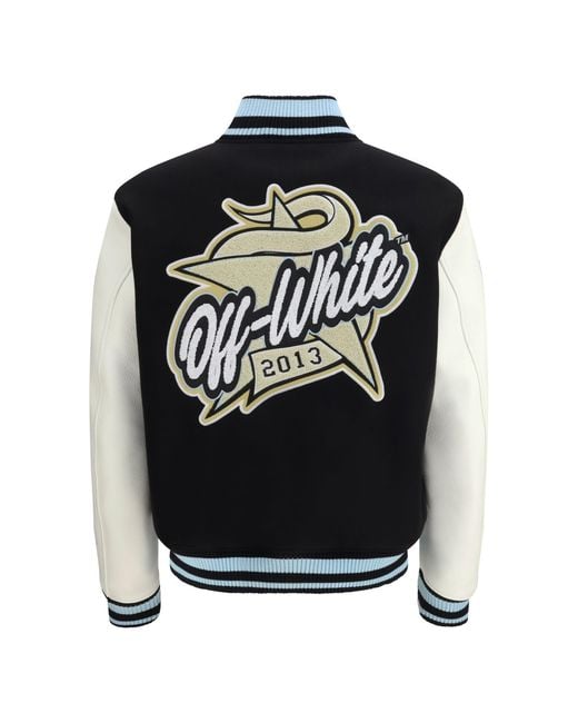 Off-White c/o Virgil Abloh Black Varsity Star Logo Jacket for men