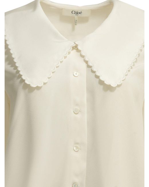 Chloé White Casual Silk Shirt
