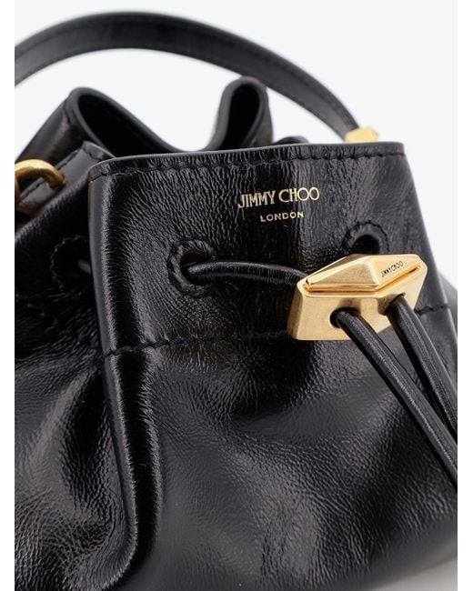 Jimmy Choo Black Cinch Small Leather Shoulder Bag