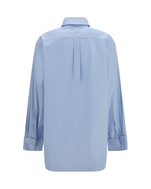 Prada Blue Oversized Shirt With Pocket Astro