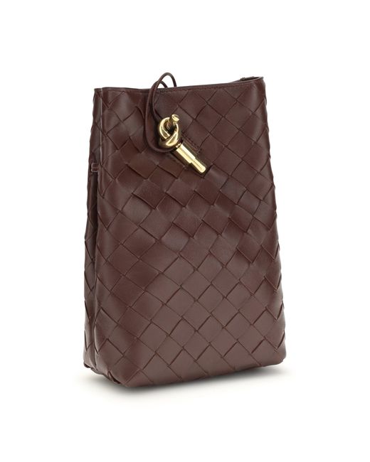 Bottega Veneta Brown Andiamo Smartphone Pouch