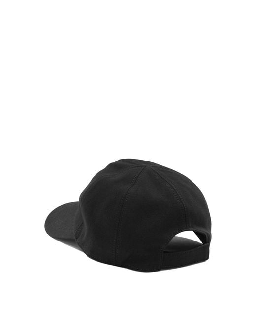Rick Owens Black Baseball Cap With Logo X Moncler