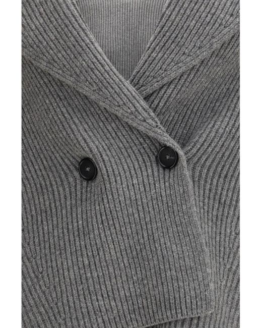 Totême Gray Shawl-Lapel Cardigan