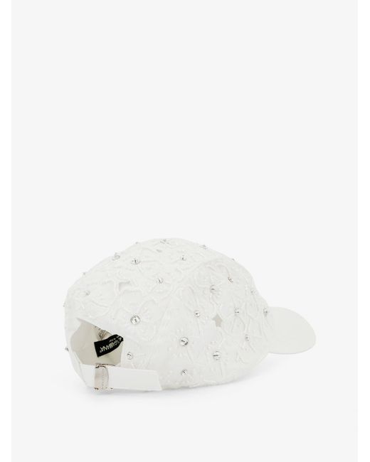 Dolce & Gabbana White Cotton Hat With All-Over Floral Embroidery