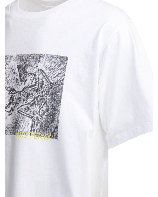 Arc'teryx White Kragg Cotton Lithographica T-Shirt for men