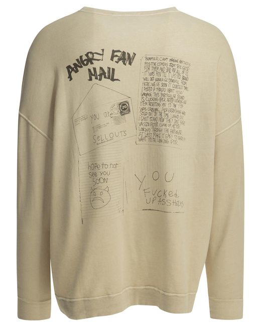 Our Legacy Multicolor Angry Fan Mail Crewneck Cotton Linen Sweatshirt for men
