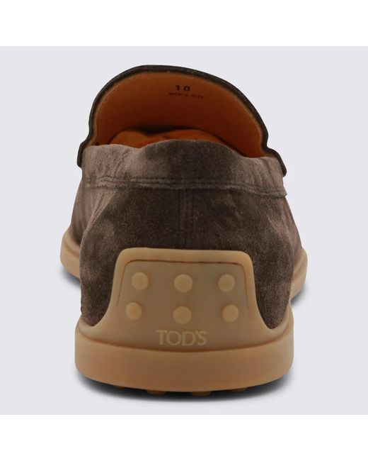 Tod's Brown Suede Leather Loafers for men