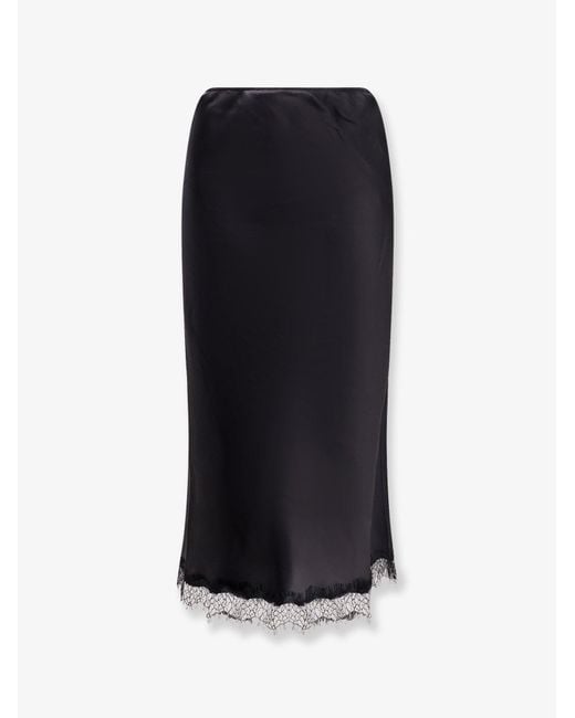 R2W Black Savia Silk Skirt