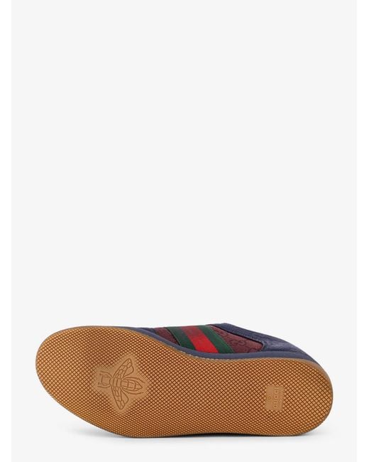 Gucci Blue Gg Bicolor Canvas & Leather Sneaker for men