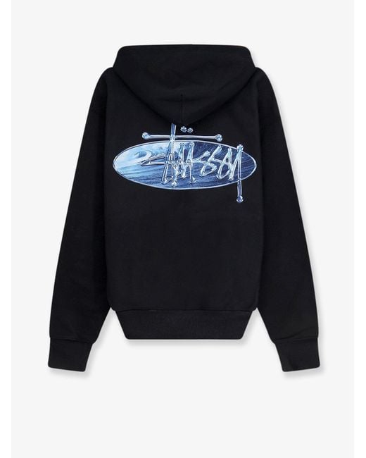 Stussy Blue Wave Oval Hooded Sweatshirt for men