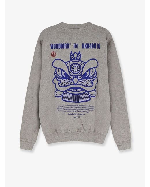 Woodbird Gray Wbcane Lion Cotton T-Shirt for men