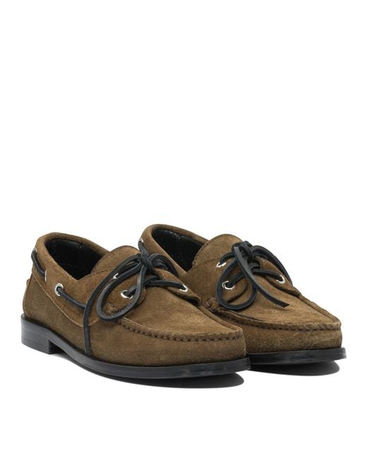 Aeyde Brown "Harris" Lace-Up Loafers