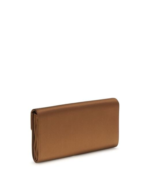 Roger Vivier Brown Efflorescence Satin Clutch