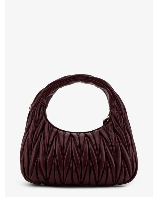 Miu Miu Brown Wander Matelasse Leather Shoulder Bag