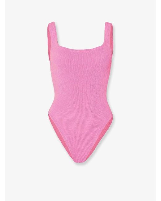 Women's Pink Crinkle One-Piece Swimsuit