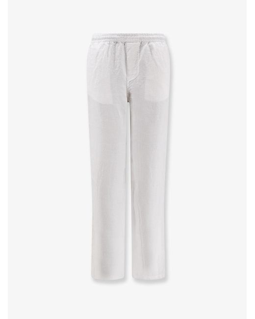 Aspesi White Ventura Linen Trousers for men