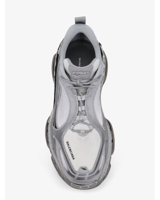 Balenciaga White Triple S.2 Gradient Mesh And Nylon Insert Sneakers With Used Effect for men