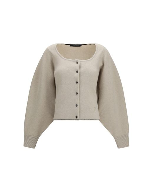 Jacquemus Natural Tempo Wool-Cashmere Cardigan Light