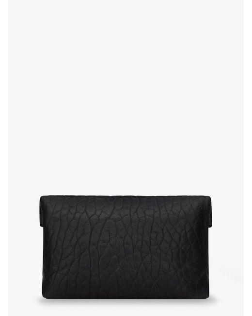 Saint Laurent Black Leather Envelope Card Holder With Metal Cassandre Logo for men