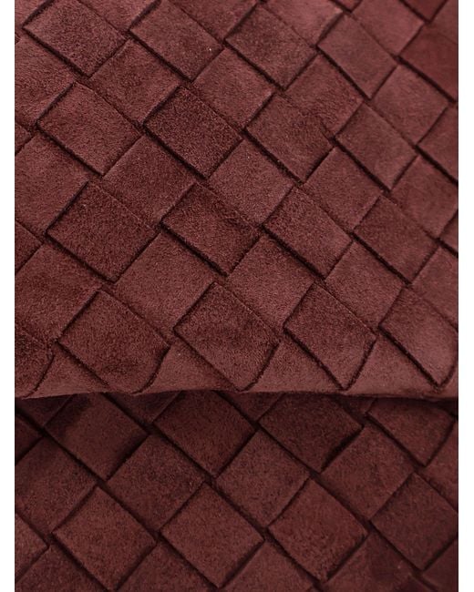 Bottega Veneta Purple Suede Giorno Crossbody Bag With Intrecciato Motif