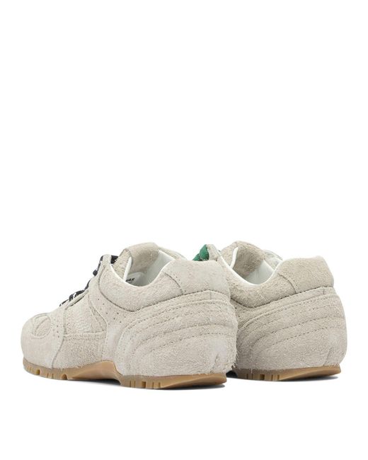 Alohas White Tb.56 Suede Fuzzy Light Leather Sneakers
