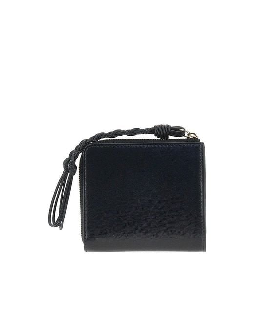 Jil Sander Blue Tangle Leather Zippered Cardholder
