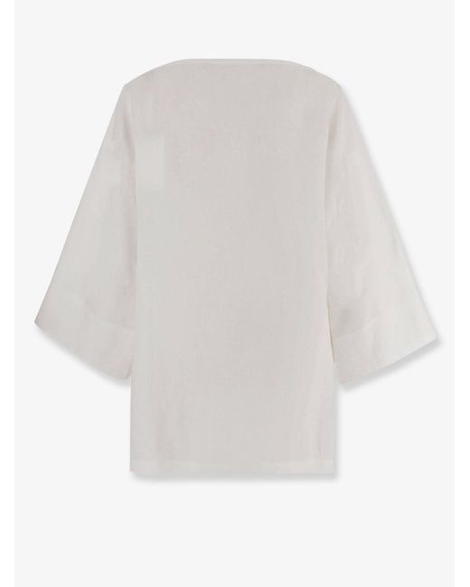 The Row White Junia Linen Shirt
