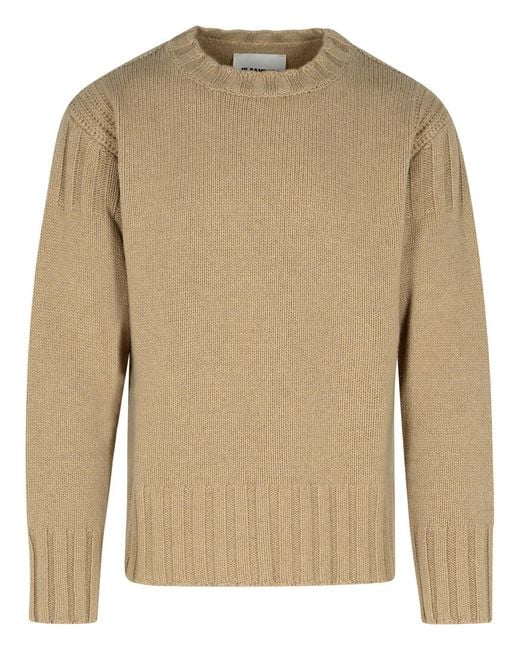 Jil Sander Natural Cashmere Sweater for men