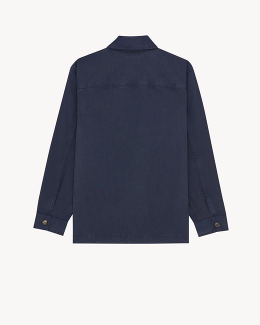 Saint Laurent Blue Cassandre Overshirt Jacket for men
